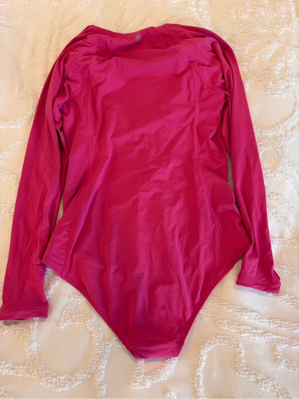 Athleta Long-Sleeve One-Piece Swimsuit in Magenta TALL - Picture 3 of 3